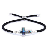 Luxury cross bracelet Black / silver nz