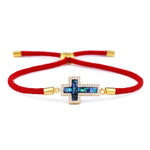 Luxury cross bracelet Red / Gold nz