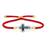 Luxury cross bracelet Red / Gold nz