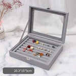 Luxury Velvet Jewellery Box Ring box - Grey nz