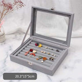 Luxury Velvet Jewellery Box Ring box - Grey nz