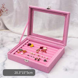 Luxury Velvet Jewellery Box Ring tin - Pink nz