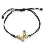 Macrame butterfly bracelet Black / Gold nz