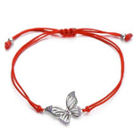 Macrame butterfly bracelet Red / silver nz