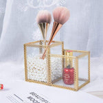 Makeup organiser with decorative pearls Double pot Empty nz