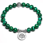 Malachite lotus flower bracelet Green / 17 cm nz