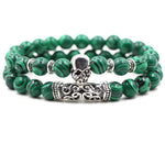 Malachite Skull Bracelet nz