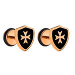 Maltese Cross Earrings Rose gold nz