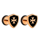Maltese Cross Earrings Rose gold nz