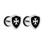 Maltese Cross Earrings Silver nz