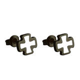 Maltese Cross Stainless Steel Earrings Black nz
