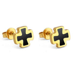 Maltese Cross Stainless Steel Earrings Gold nz