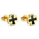 Maltese Cross Stainless Steel Earrings Gold nz