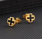 Maltese Cross Stainless Steel Earrings nz