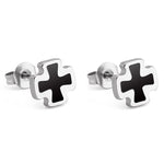 Maltese Cross Stainless Steel Earrings Silver nz