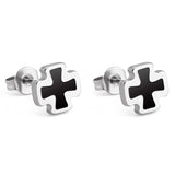Maltese Cross Stainless Steel Earrings Silver nz