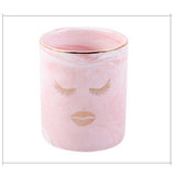 Marble makeup brush holder Pink girl nz