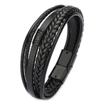 Men’s black leather bracelet nz