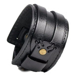 Men’s black leather bracelet nz