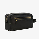 Men’s black leather toiletry bag Black nz