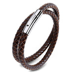 Men’s brown leather bracelet nz