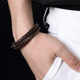 Men’s brown leather bracelet nz