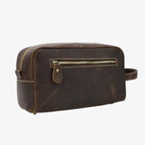 Men’s brown leather toiletry bag Dark nz