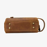 Men’s brown leather toiletry bag nz