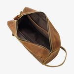 Men’s brown leather toiletry bag nz