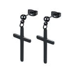 Men’s Christian cross earrings Black nz