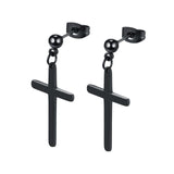 Men’s Christian cross earrings Black nz