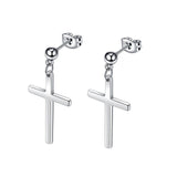 Men’s Christian cross earrings Silver nz