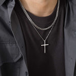 Men’s double cross necklace nz