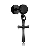 Men’s elegant cross earring Black nz