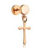 Men’s elegant cross earring Gold nz