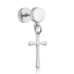 Men’s elegant cross earring Silver nz