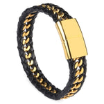 Men’s gold leather bracelet nz