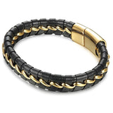 Men’s gold leather bracelet nz