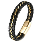 Men’s gold leather bracelet nz