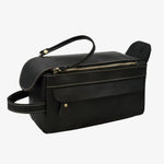 Men’s leather toiletry bag Black nz