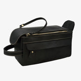 Men’s leather toiletry bag Black nz