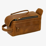Men’s leather toiletry bag Brown nz