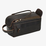 Men’s leather toiletry bag Dark brown nz