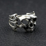 Men’s silver biker ring nz