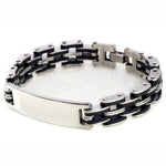 Men’s silver chain bracelet Black nz