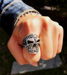 Men’s silver skull ring nz