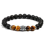 Men’s Tibetan bead bracelet Lava rock / 17 cm nz