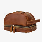 Men’s vintage leather toiletry bag Brown nz