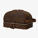 Men’s vintage leather toiletry bag Dark brown nz