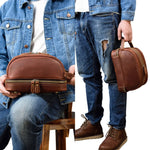 Men’s vintage leather toiletry bag nz